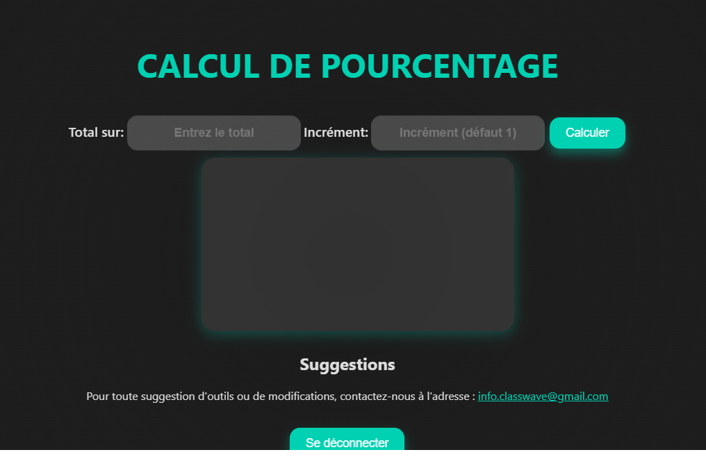 Interface de Percentify